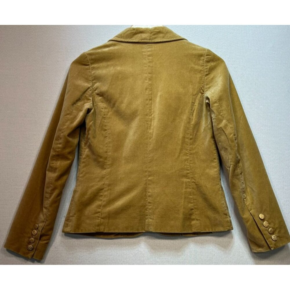 Old Navy Women's Velvet 2 Button Blazer Jacket Long Sleeve Size S Khaki Tan - Picture 2 of 11